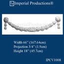 IPCV1008-GRG Laurel & Tassel Applique 66" x 18" GRG-NeoPlaster Each