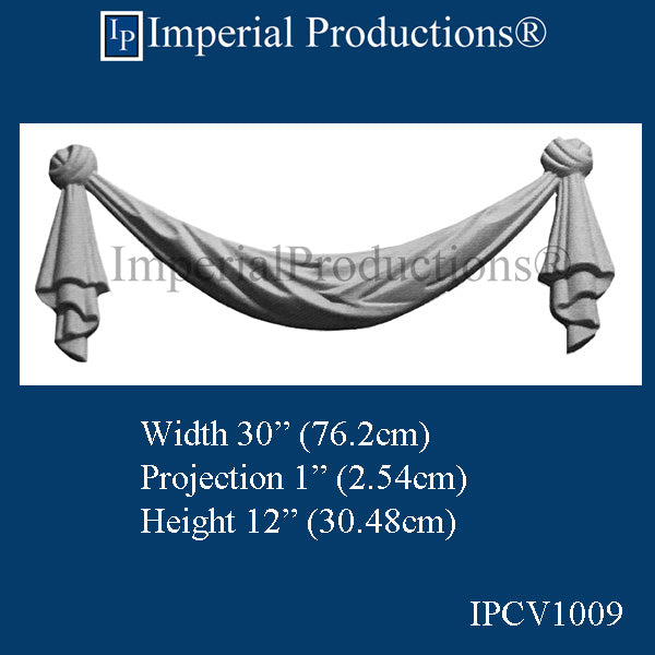 IPCV1009-APOL-PK2 Laurel Applique 30" x 12" ArchPolymer Pack of 2