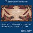 IPCVA109-BAS Lamp 5-1/2" high x 11" wide, Hand Carved Basswood