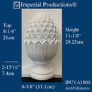 IPCVA1800-POL Pineapple Finial 11-1/8" High, Base 4-3/8", ArchPolymer, Custom 2 Weeks
