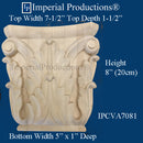 IPCVA7081-BAS Hand Carved Pilaster Capital 8" H x 7-1/2" W, Each