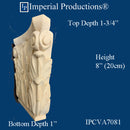 IPCVA7081-BAS Hand Carved Pilaster Capital 8" H x 7-1/2" W, Each