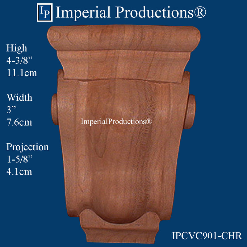 IPCVC901-CHR-PK2 Biedermeier Scroll Corbel Cherry Pack of 2