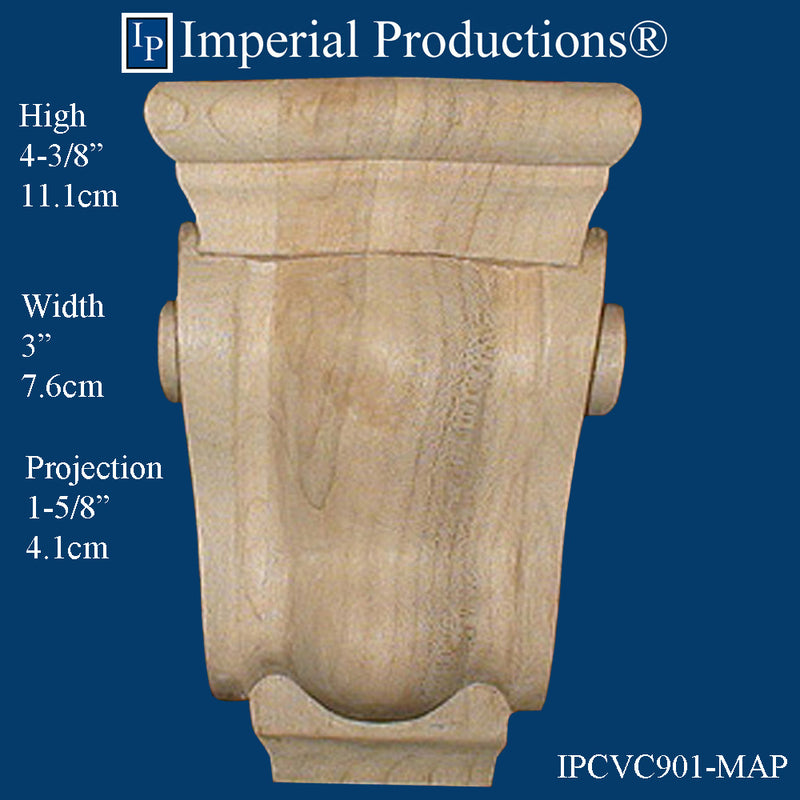 IPCVC901-MAP Biedermeier Scroll Corbel Maple PACK 2