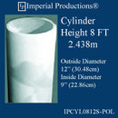 IPCYL0812S-POL Smooth Round Cylinder 8 Feet 12 inch, Pack of 2, Custom Order