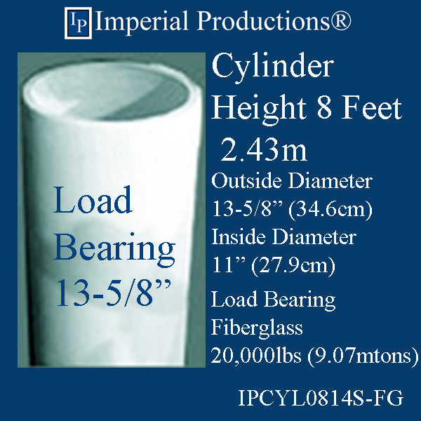 IPCYL0814S-FG Cylinder 8 Feet 13-5/8" Diameter, Load Bearing Fiberglass, Print PDF Brochure to Order US$1115.04 Each