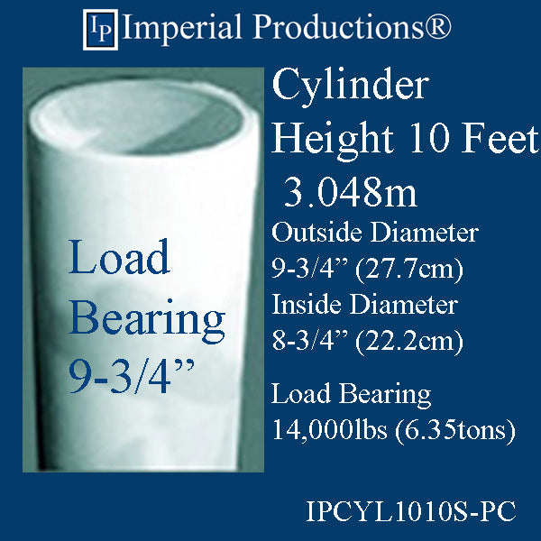 IPCYL1010S-PC Cylinder 10 Feet 9-3/4" Diameter, Load Bearing PolyComp Print PDF Brochure to Order US$493.03 Each