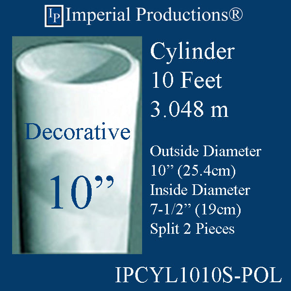 IPCYL1010S-POL Cylinder 10 Feet 10" Diameter, Decorative ArchPolymer Print PDF Brochure to Order US$293.33 each