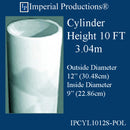 IPCYL1012S-POL Smooth Round Cylinder 10 Feet 12 inch, Pack of 2, Custom Order