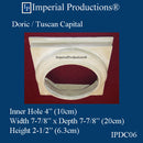 IPDC06-POL Doric Capital Hole 4", Arch-Polymer, Pack of 2 - Custom Order