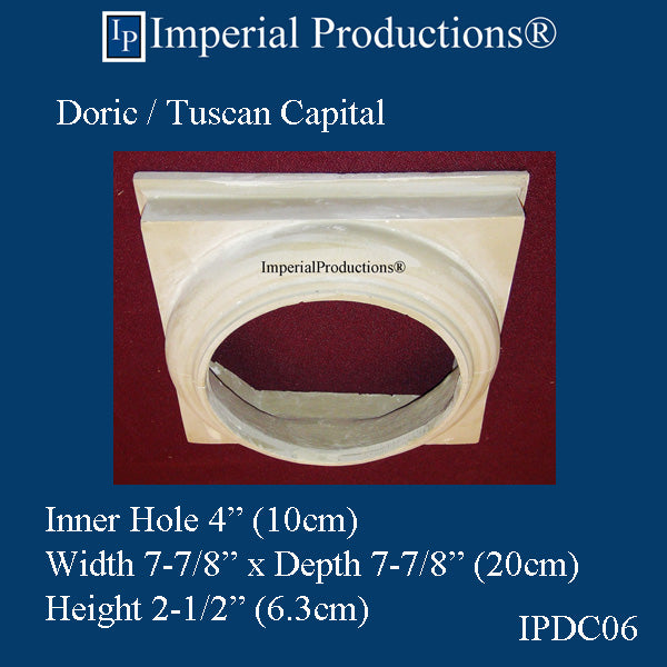 IPDC06-POL Doric Capital Hole 4", Econ-Polymer, Pack of 2 - Custom Order