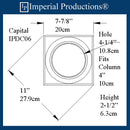 IPDC06-CAP-POL-PK4 Doric Capital Hole 4", Arch-Polymer, Pack of 4 - Custom Order