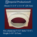 IPDC10-CAP-APOL-PK4 Doric Capital ArchPolymer Fits 7-1/2" (19cm) , Pack of 4, Custom Order