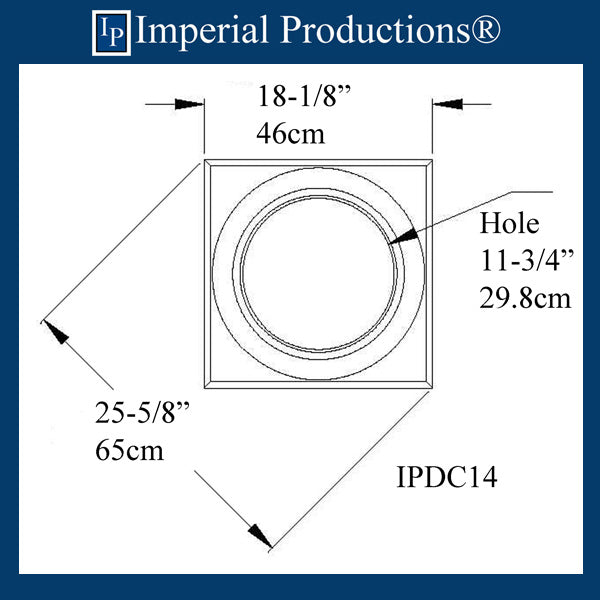 IPDC14-CAP-FG-PK4 Doric Capital Fiberglass Hole 11-3/4" , Pack of 4, Custom Order