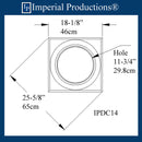 IPDC14-CAP-FG-PK4 Doric Capital Fiberglass Hole 11-3/4" , Pack of 4, Custom Order