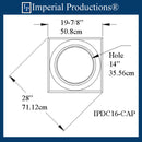 IPDC16-CAP-FG-PK4 Doric Capital Fiberglass Hole 14" , Pack of 4, Custom Order