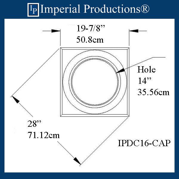 IPDC16-CAP-FG-PK4 Doric Capital Fiberglass Hole 14" , Pack of 4, Custom Order