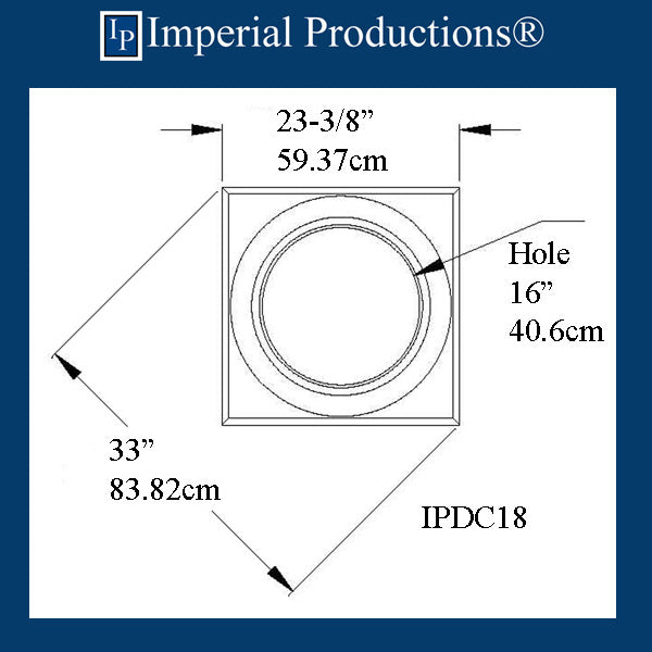 IPDC18-CAP-FG-PK2 Doric Capital Fiberglass Hole 16" , Pack of 2, Custom Priced