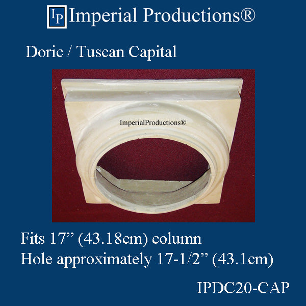 IPDC20-CAP-FG-PK2 Doric Capital Fiberglass Hole 17-1/2" , Pack of 2, Custom Order