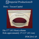 IPDC20-CAP-FG-PK4 Doric Capital Fiberglass Hole 17-1/2" , Pack of 4, Custom Order