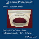 IPDC22-CAP-FG-PK4 Doric Capital Fiberglass Hole 20" , Pack of 4, Custom Order