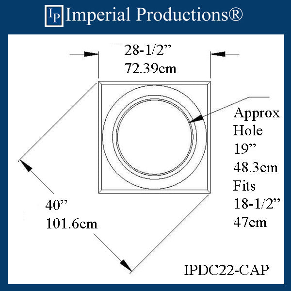 IPDC22-CAP-FG-PK2 Doric Capital Fiberglass Hole 20" , Pack of 2, Custom Order