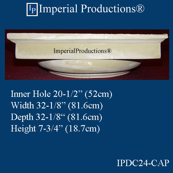 IPDC24-CAP-FG-PK2 Doric Capital Fiberglass Hole 20-1/2" , Pack of 2, Custom Order