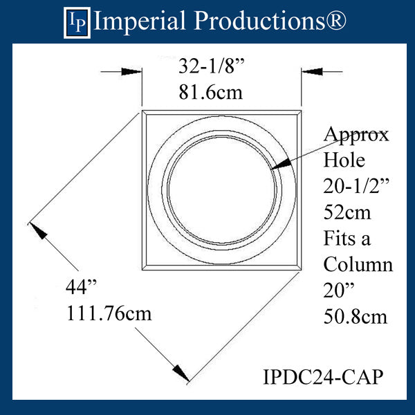 IPDC24-CAP-FG-PK2 Doric Capital Fiberglass Hole 20-1/2" , Pack of 2, Custom Order