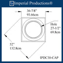 IPDC30-CAP-FG-PK4 Doric Capital Fiberglass Hole 27-1/2" , Pack of 4, Custom Order