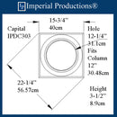 IPDC303-CAP-APOL-PK4 Doric Capital ArchPolymer Hole 12-1/4", Pack of 4 - Custom Order
