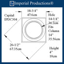IPDC304-APOL-PK4 Doric Capital ArchPolymer Hole 14-1/4", Pack of 4 - Custom Order