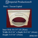 IPDC305-APOL-PK2 Doric Capital ArchPolymer Hole 16-1/4", Pack of 2 - Custom Order