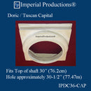 IPDC36-CAP-FG-PK2 Doric Capital Fiberglass Hole 30-1/2" , Pack of 2, Custom Priced