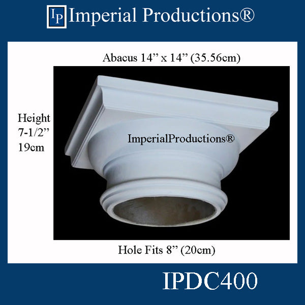 IPDC400-CAP Doric Capital Fits 8" ArchPolymer Each add to cart for freight or free depot pickup