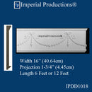 IPDD1018-POL-PK8 Frieze Width 16" x Projection 1-3/4" Length 6 Feet pack of 8, Custom 2 Weeks
