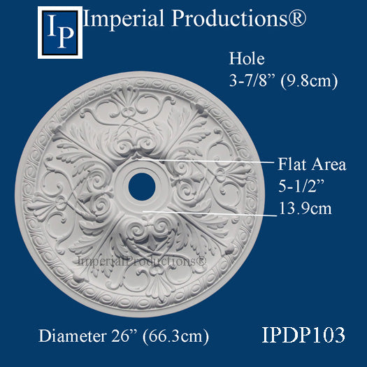 IPDP103-POL Acanthus Ceiling Medallion 26" (66cm) ArchPolymer