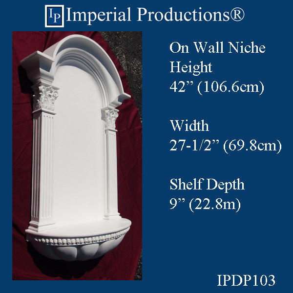 IPDP300-POL on Wall Niche 42" high, Width 27-1/2", Depth 9", ArchPolymer