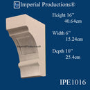 IPE1016-POL-PK2 Mission Style Corbel 16" high x 6" wide x 10" deep Custom Order Pack of 2