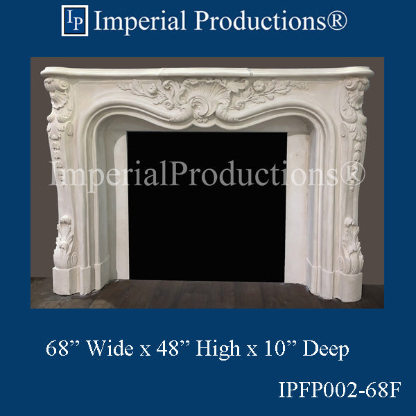 IPFP002-68F-SM Victorian Fireplace Mantel with 3 Fillers 68 inch wide