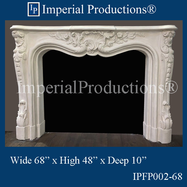 IPFP002-68-SM Victorian Fireplace Mantel 68 inch wide