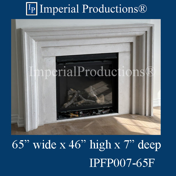 IPFP007-65FH-SM Modern Fireplace Mantel 65 inch wide with 3 Fillers