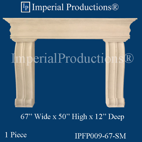 IPFP009-67-SM Ionic Fireplace Mantel 67 inch wide