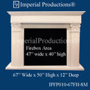 IPFP010-67FH-SM Corinthian Fireplace Mantel 67 inch wide, Filler, Hearth