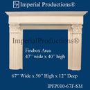 IPFP010-67F-SM Corinthian Fireplace Mantel 67 inch wide with Filler Panels