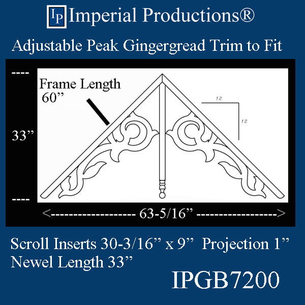 IPGB7200-POL Adjustable Pediment for Gable Ends ArchPolymer