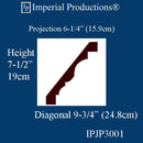IPJP3001-POL-PK4 Modern Crown Height 7-1/2", 12 Ft Lengths, Pack of 4, 48 Feet - Custom Order