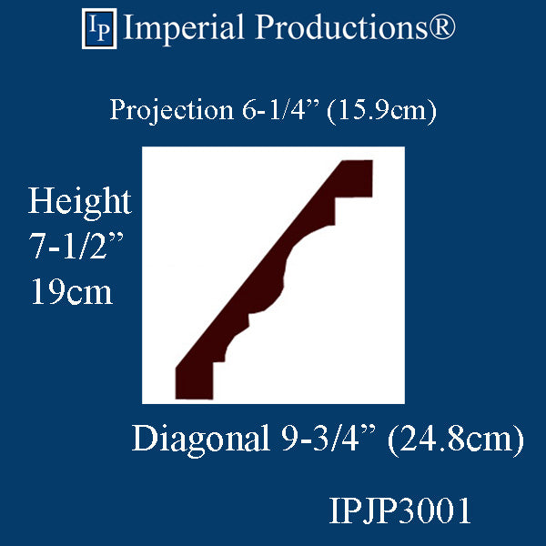 IPJP3001-POL-PK4 Modern Crown Diagonal 9-3/4", sold Pack of 4