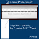 IPJP4011-POL-PK2 Closed Header 8-5/8" x 3-1/8" x 6FT", ArchPolymer Pack 8 = 48 Feet Custom Order