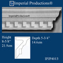 IPJP4013-POL-PK8 Closed Header 8-5/8" x 5-3/4" x 72", ArchPolymer Sold in Pack of 8-48 Feet Custom Order