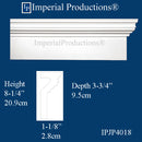 IPJP4018-POL-PK8 Closed Header 8-1/4" x 3-3/4" x 72", ArchPolymer Sold in Pack of 8-48 Feet Custom Order